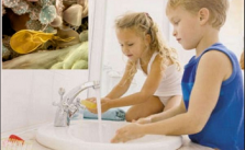 cách chữa nổi mề đay ở trẻ em an toàn rửa sạch tay